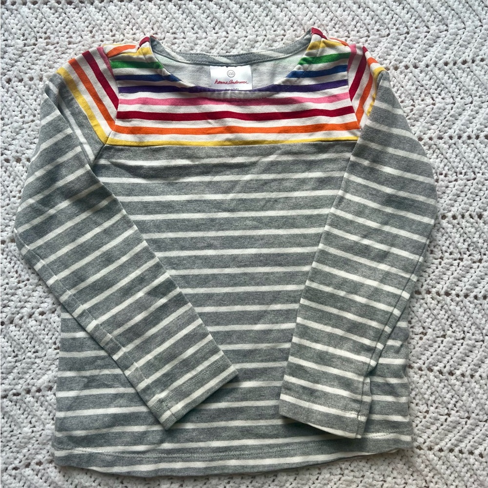 Hanna Andersson Long Sleeve Girls top 110 stripes